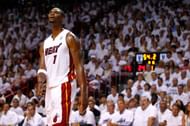 Chris Bosh at the Boston Celtics v Miami Heat - Game Five